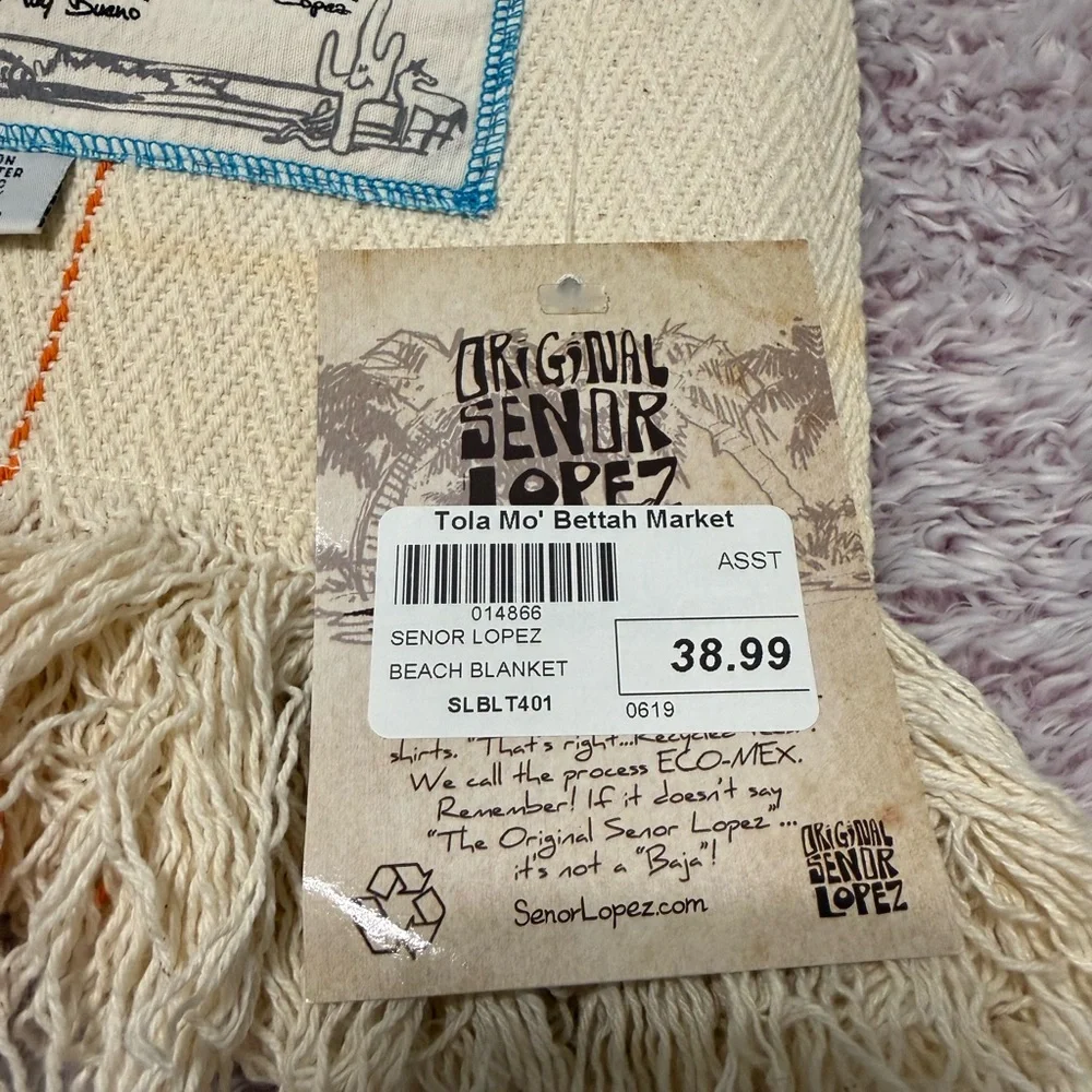 Multicolor Striped Beach Blanket/Throw Blanket - Picture 3 of 4